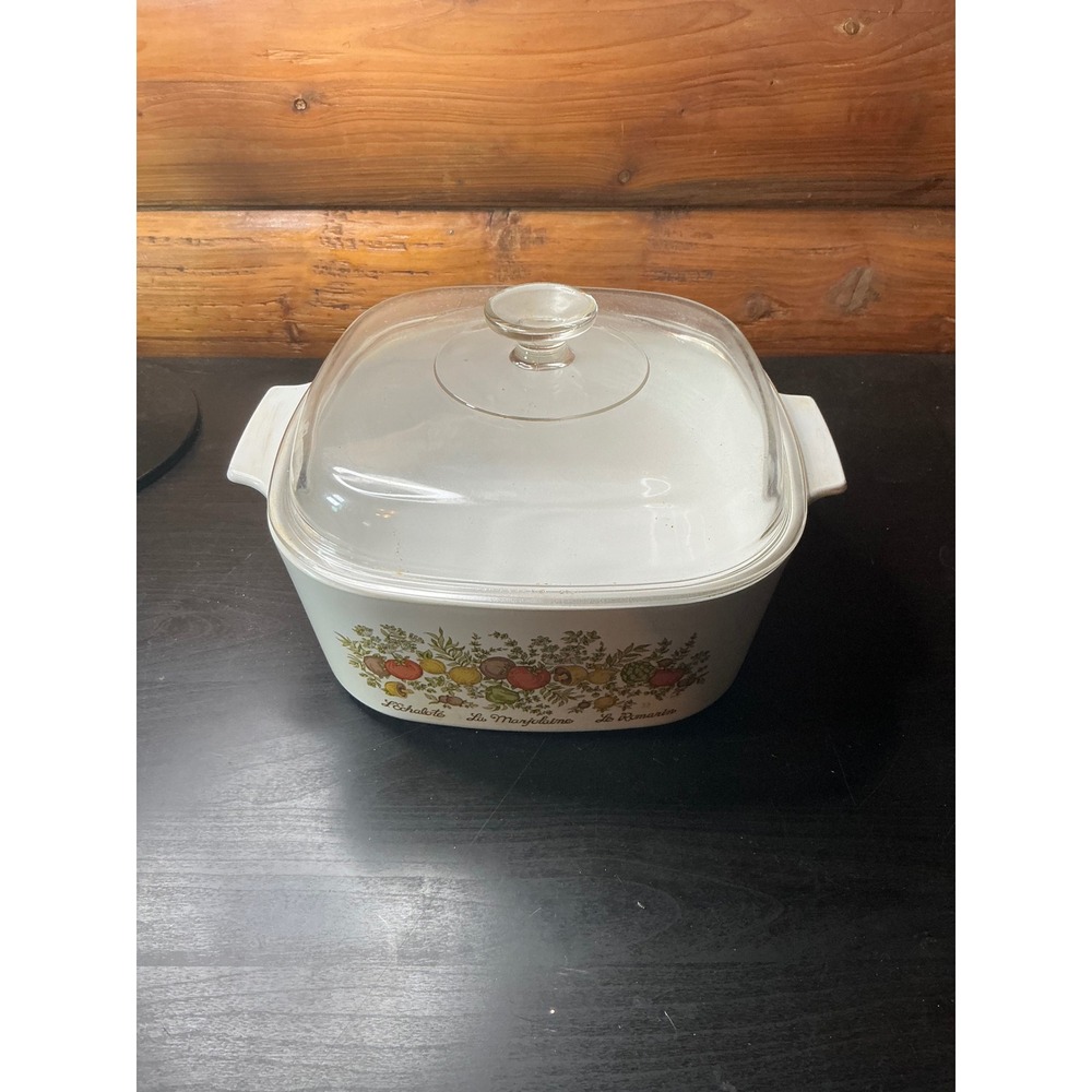 Corning Ware Spice O' Life 5 Liter Casserole Dish with Lid A-5-B Vintage White